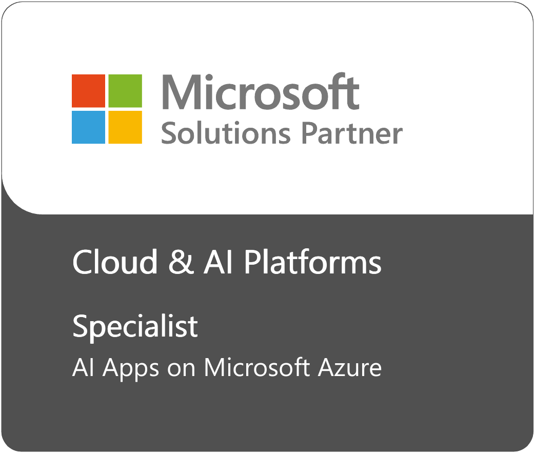 Odznaka Microsoft Solutions Partner: Cloud & AI Platforms, specjalizacja AI Apps on Microsoft Azure